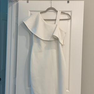 Cream one shoulder dress